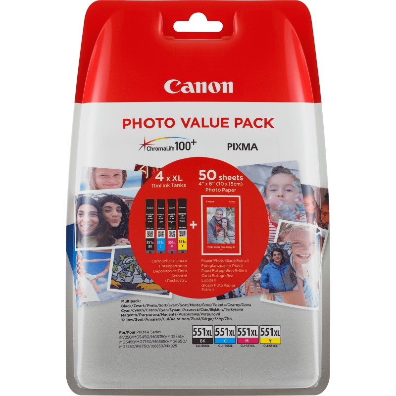 CLI-551XL C/M/Y/BK Photo Value Pack - 4er-Pack